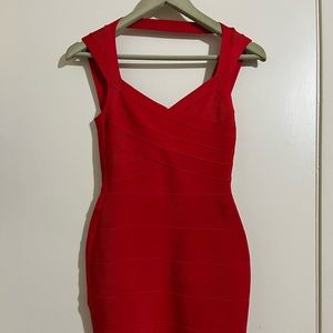 Herve Leger Red Bandage Dress